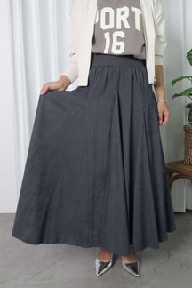 細コーデュロイロングスカート