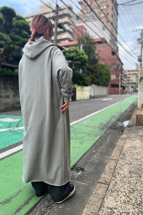 スウェットジップロングパーカー