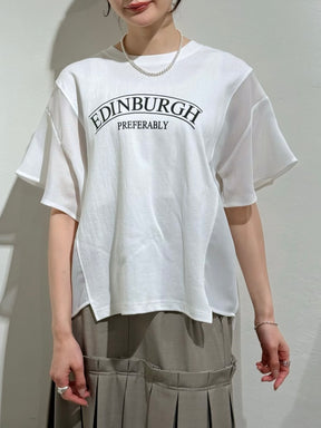 メッシュ切替ロゴTシャツ