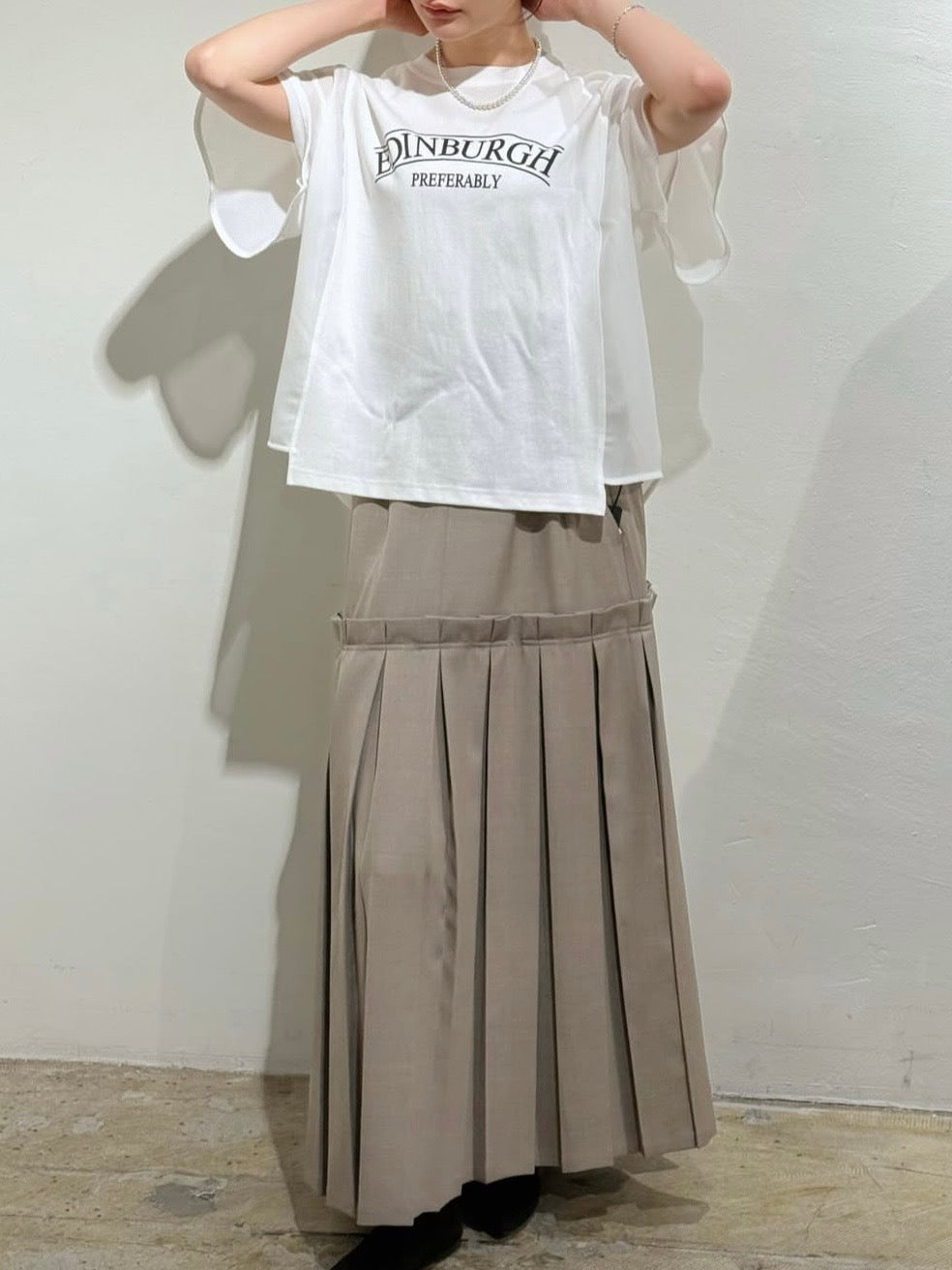 メッシュ切替ロゴTシャツ