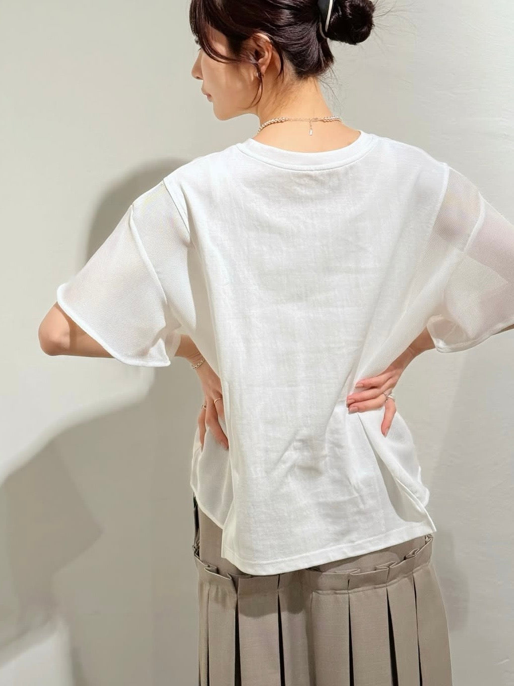 メッシュ切替ロゴTシャツ