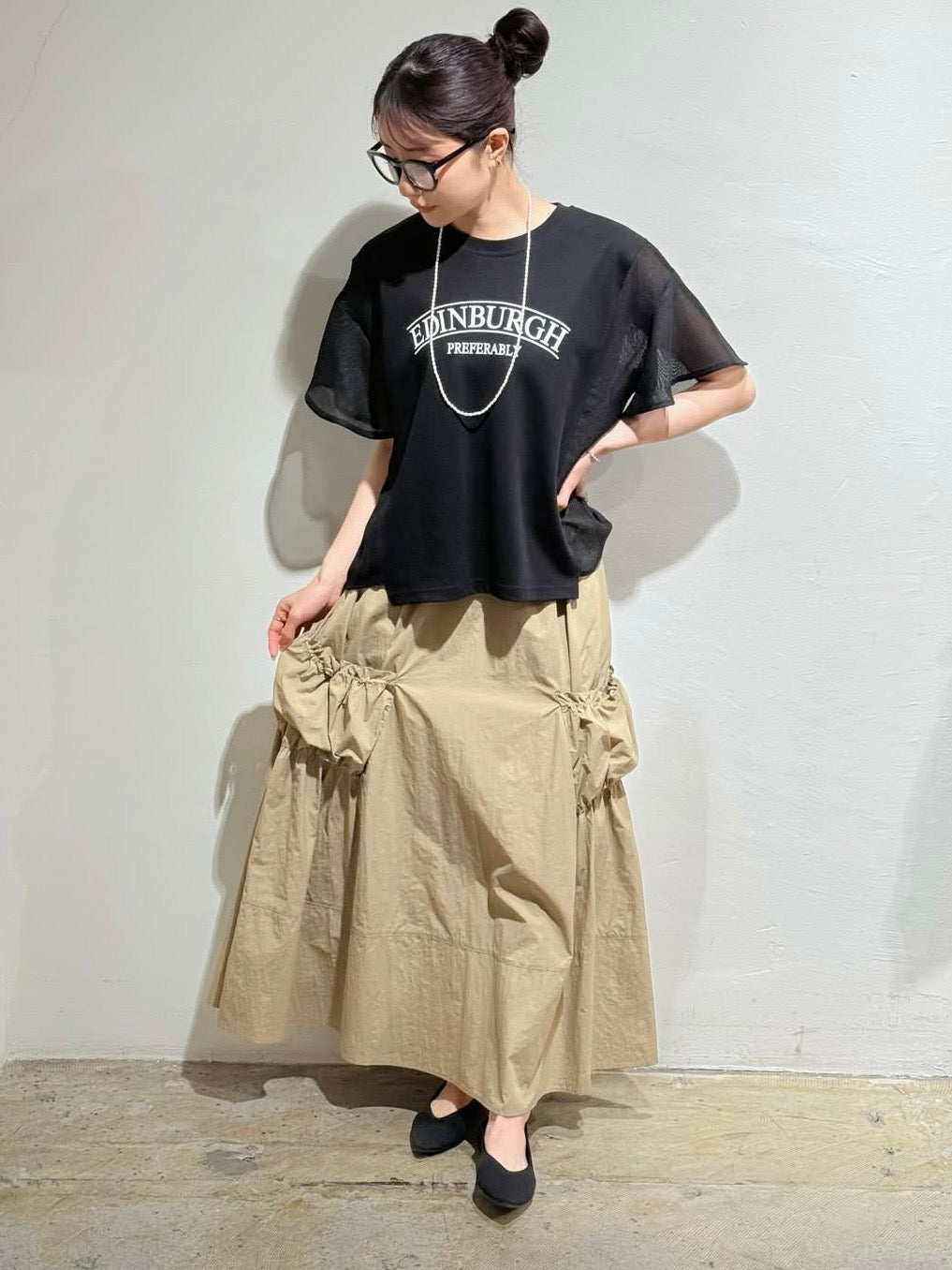 メッシュ切替ロゴTシャツ.