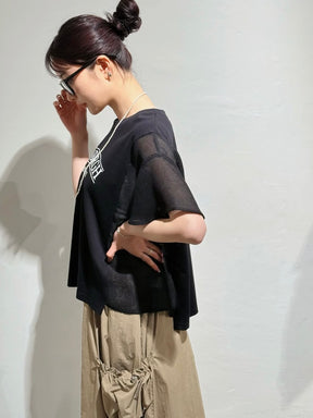 メッシュ切替ロゴTシャツ