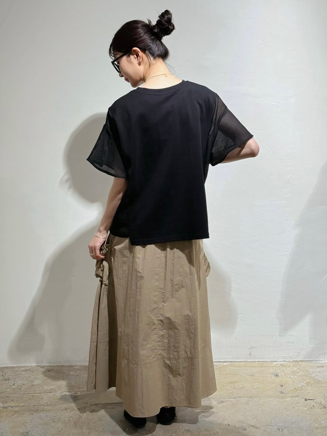 メッシュ切替ロゴTシャツ