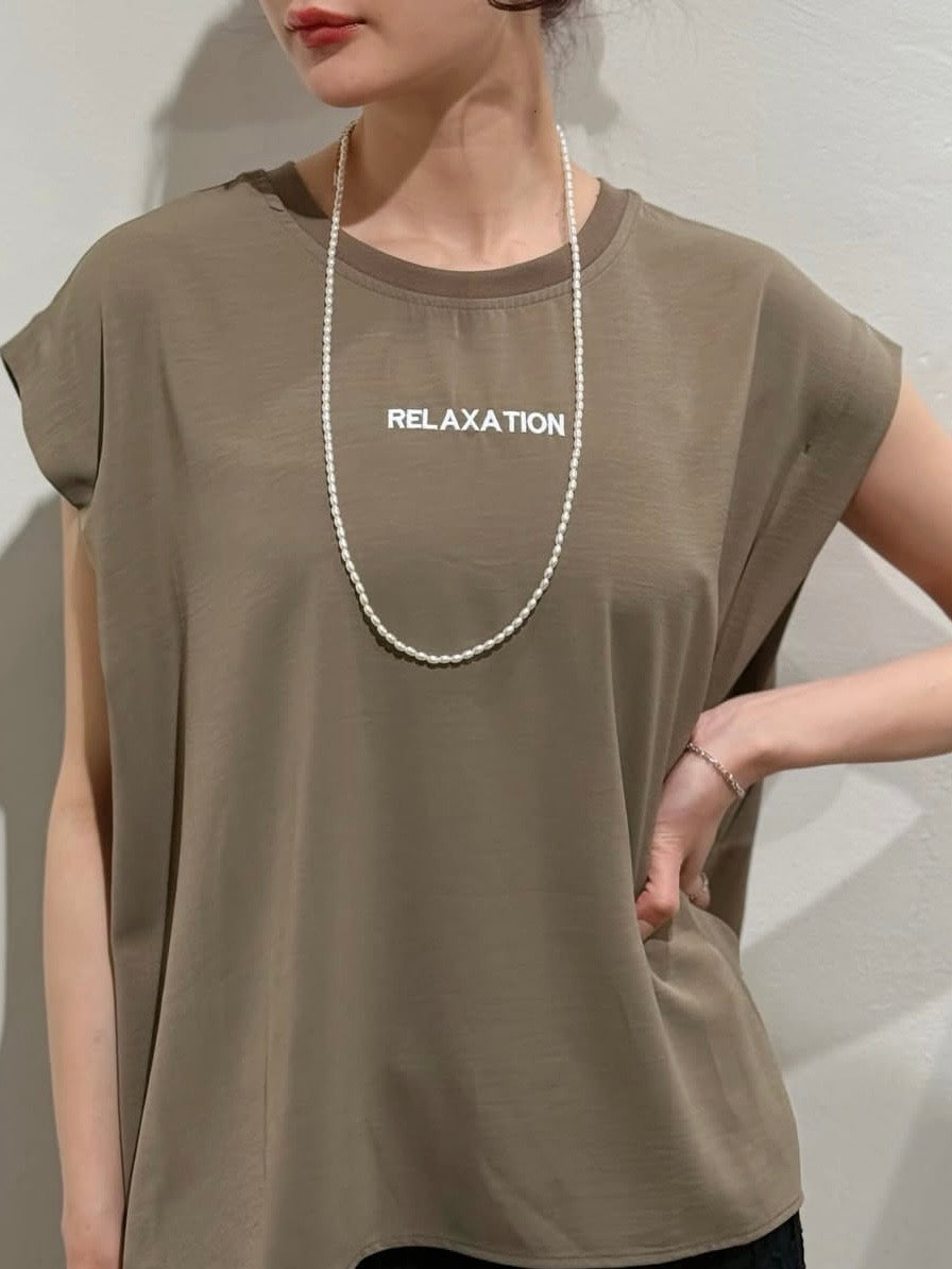 ロゴ刺繍フレンチスリーブTOPS.