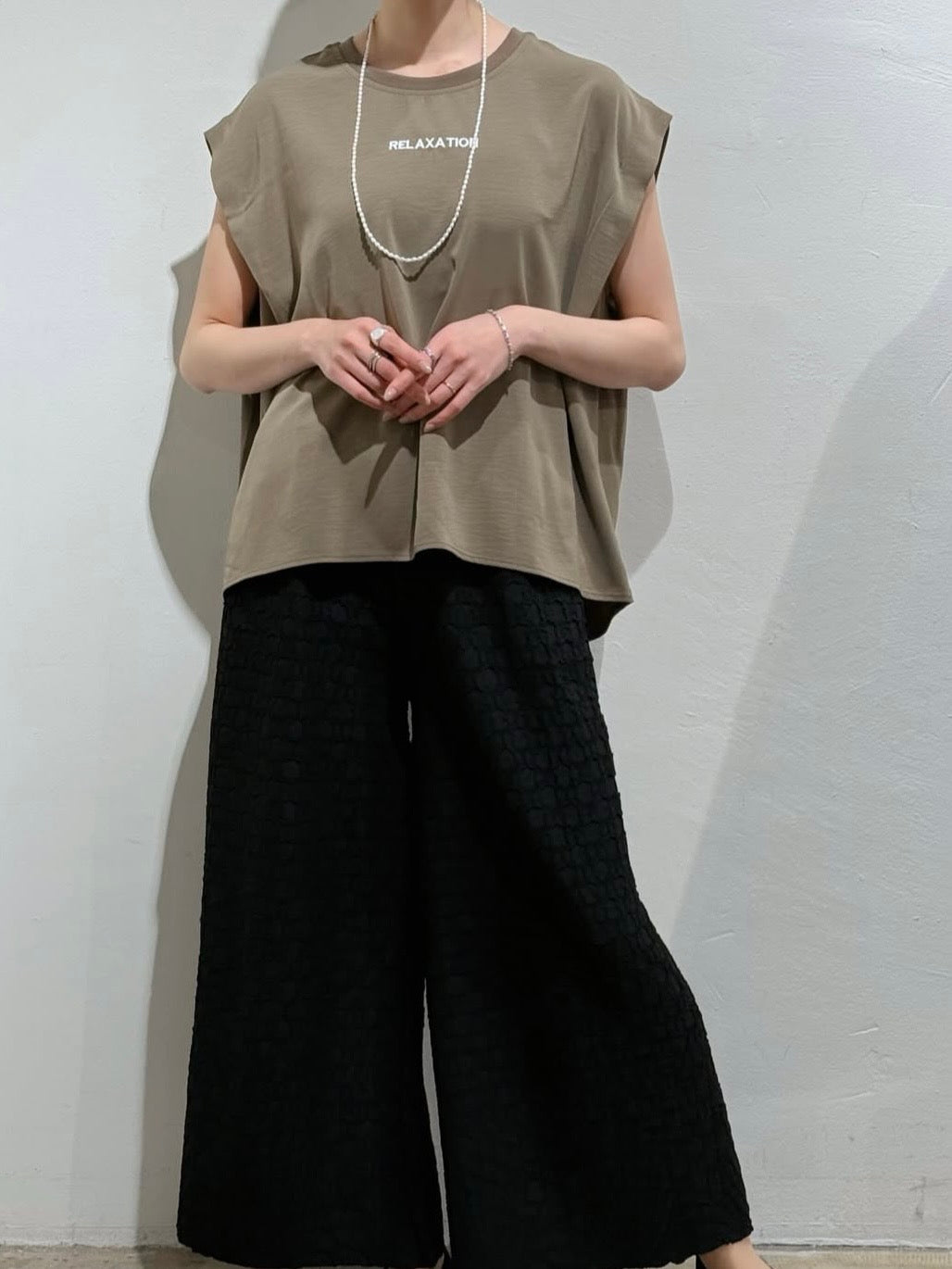 ロゴ刺繍フレンチスリーブTOPS