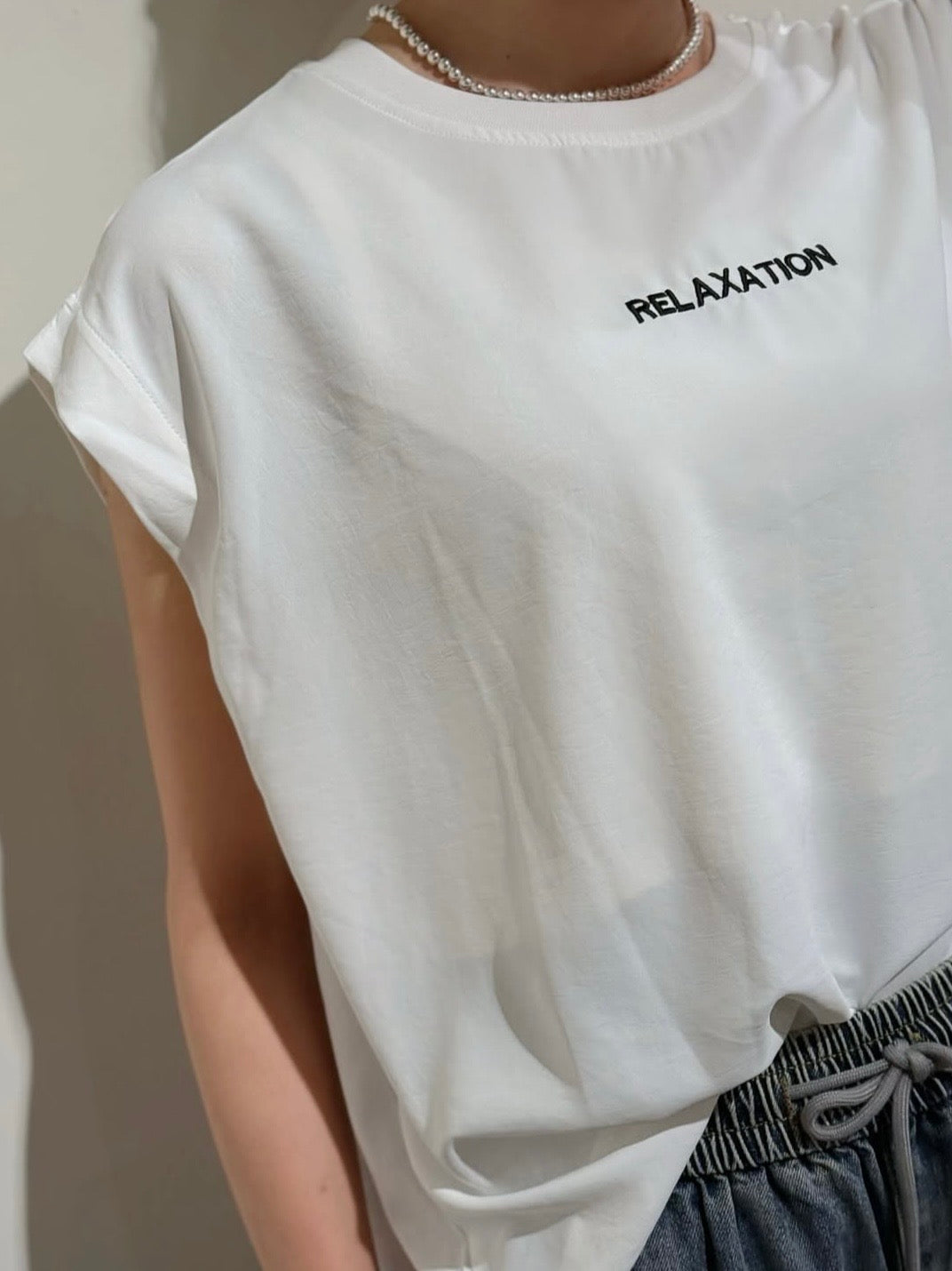 ロゴ刺繍フレンチスリーブTOPS.