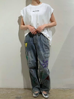ロゴ刺繍フレンチスリーブTOPS