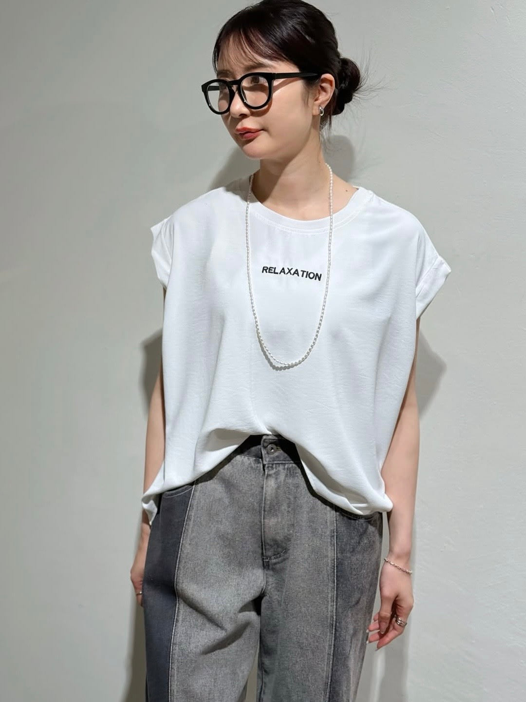 ロゴ刺繍フレンチスリーブTOPS