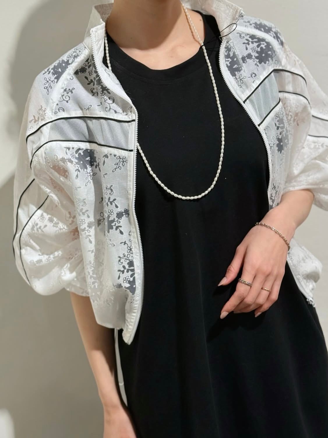 PaulineBleu (ポリーヌブローレースシアーダブルZIPブルゾン47633