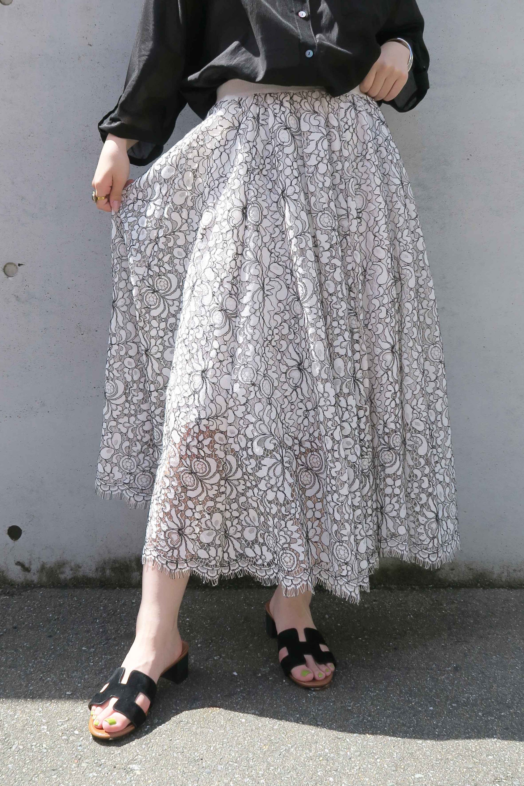 Adnisis (アドニシス) カラーレースフレアスカート s24122 