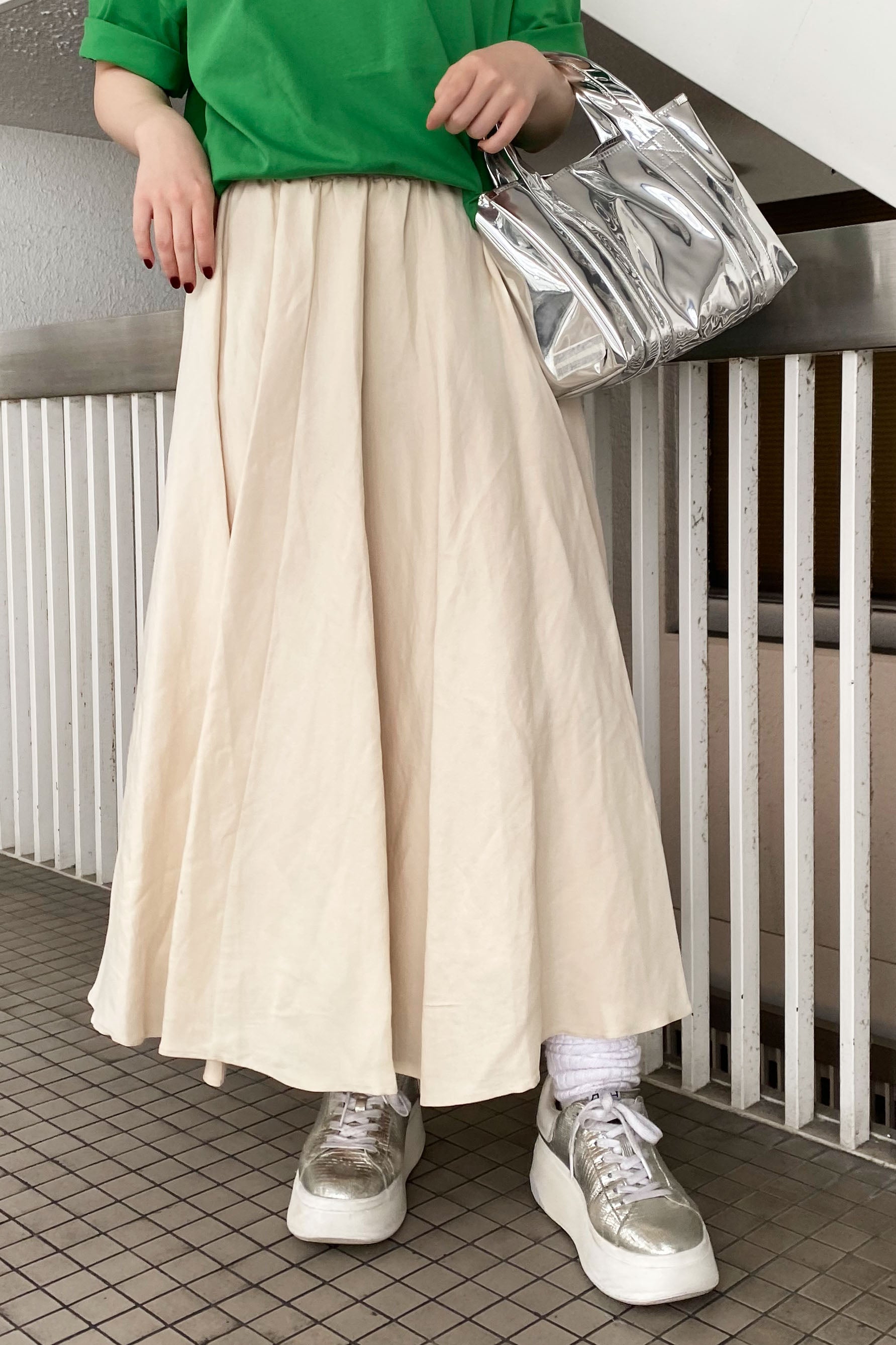 麻レーヨンロングスカート