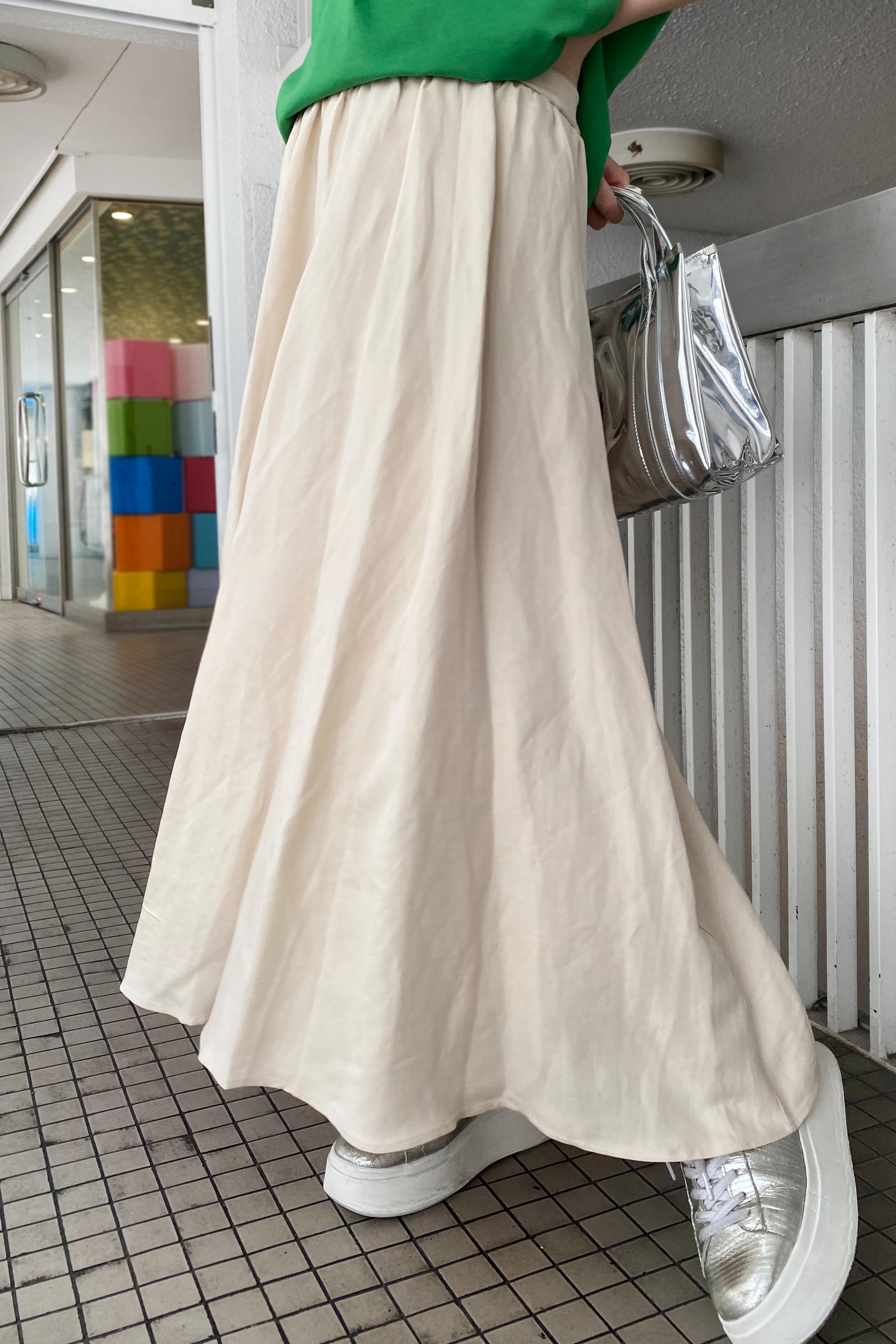 麻レーヨンロングスカート