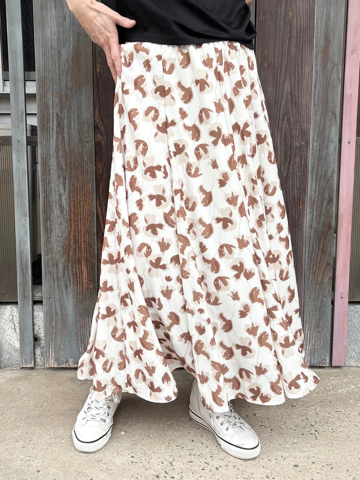 ジョーゼット花柄スカート