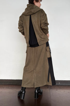 フェイクスエードカーゴスカート