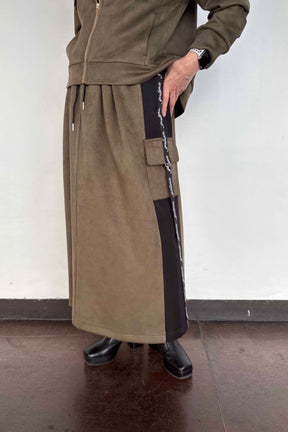 フェイクスエードカーゴスカート