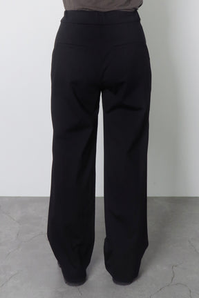 trois (トロア) ハイテンションストレートセミワイドパンツ T246-87020　ブラック