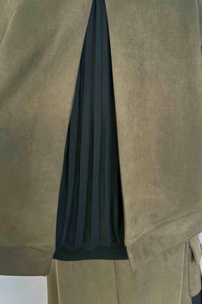 バックフレアスエードパーカー