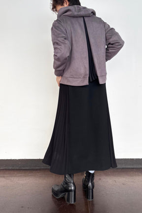 バックフレアスエードパーカー