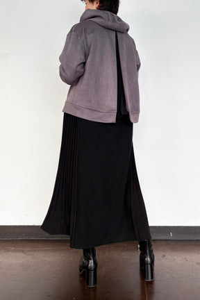 バックフレアスエードパーカー