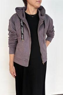 バックフレアスエードパーカー