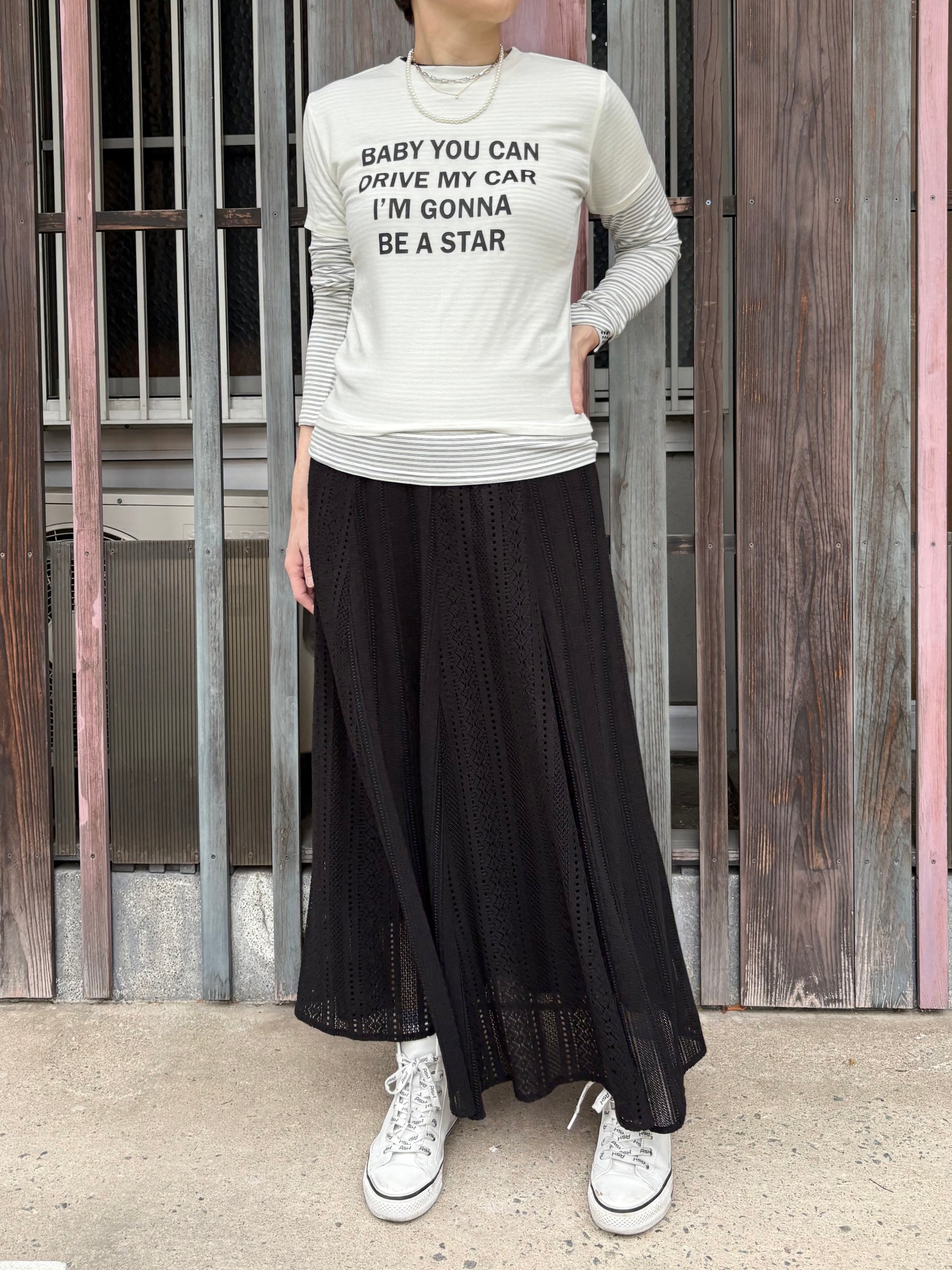 ラッセルレースストライプスカート