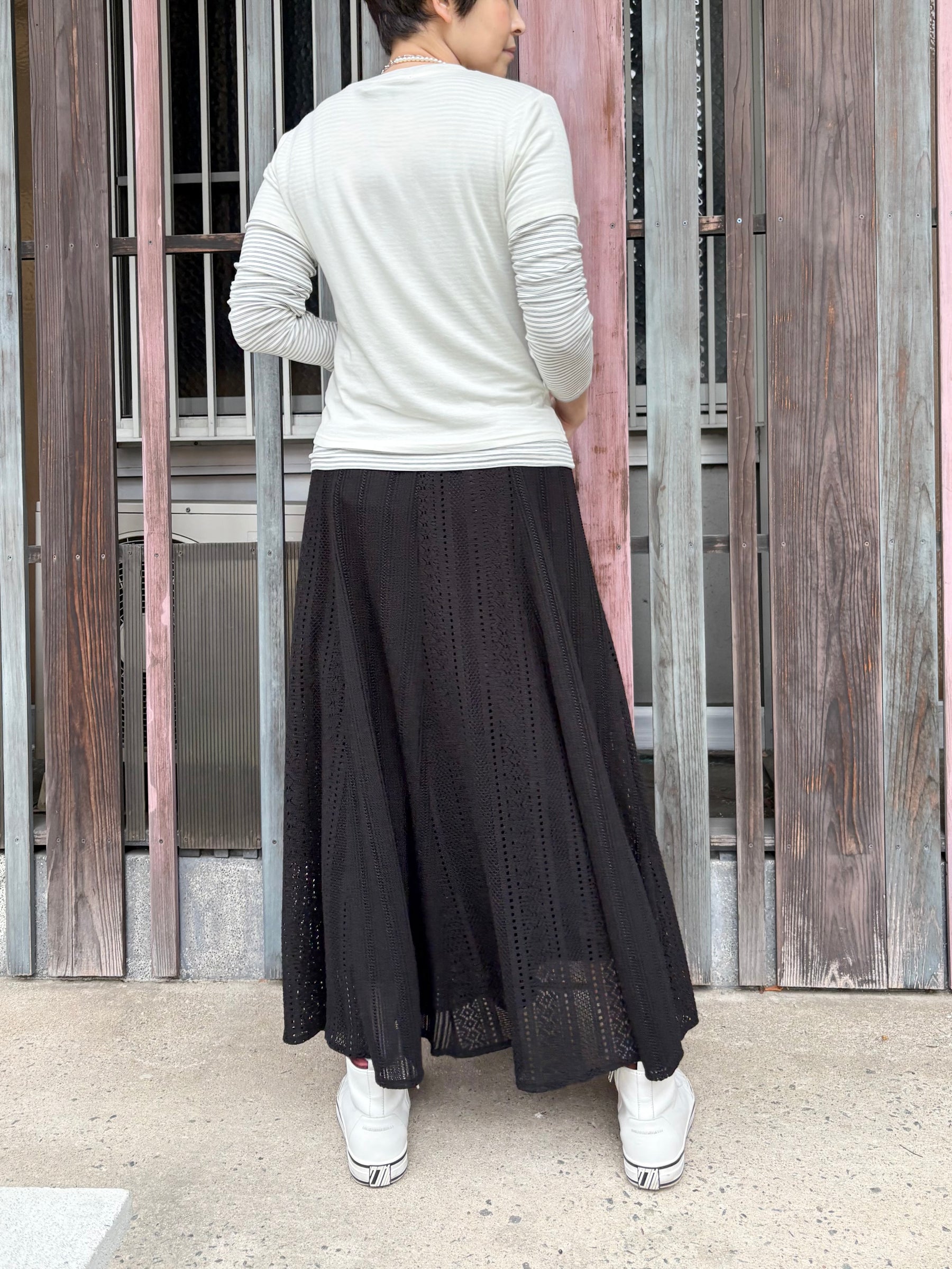 ラッセルレースストライプスカート