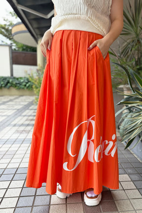 DOS DIOSAS (ドスディオサス) ロゴプリントギャザースカート D8507　オレンジ