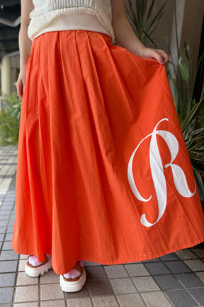 DOS DIOSAS (ドスディオサス) ロゴプリントギャザースカート D8507　オレンジ