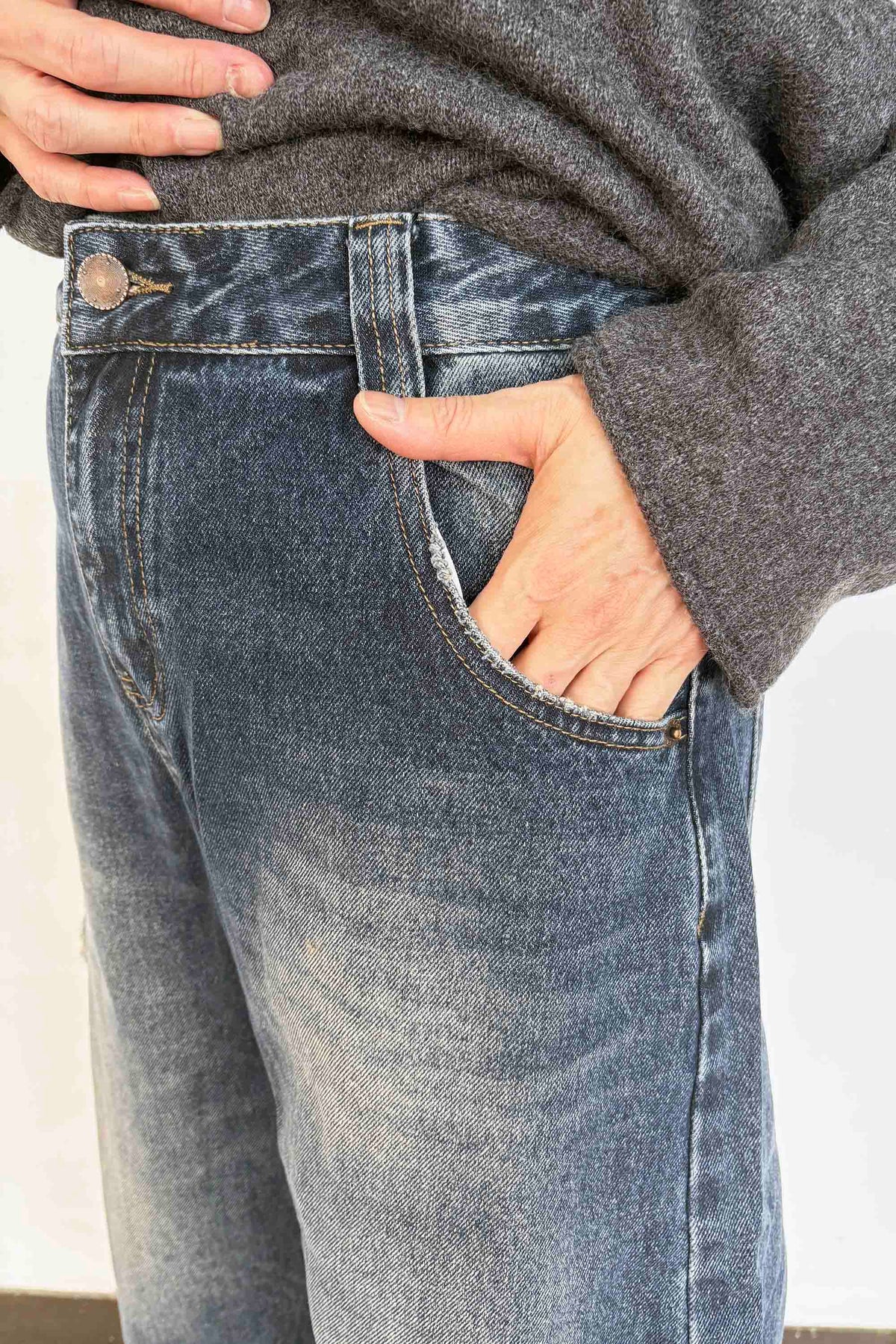 フェードコクーンデニムパンツ