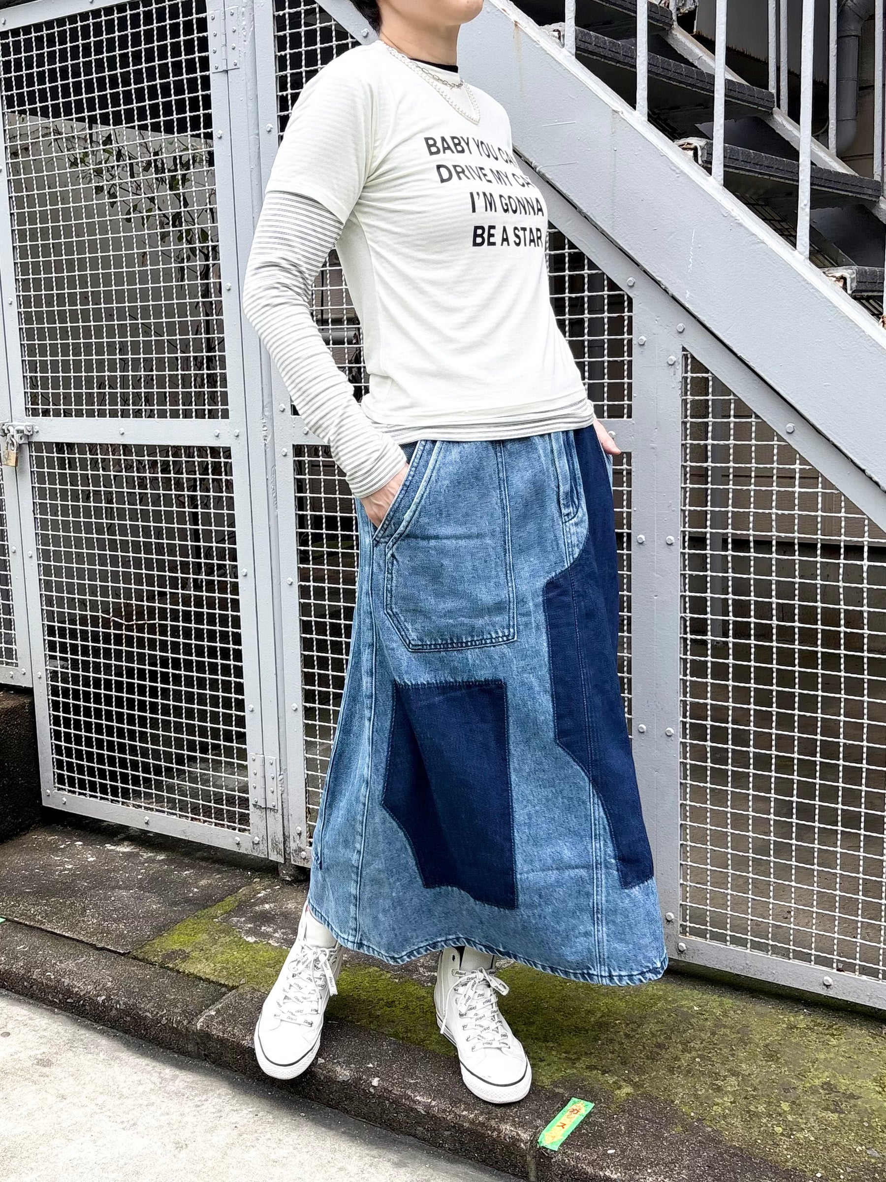 PaulineBleu (ポリーヌブロー)リメイク風デニムスカート 87647
