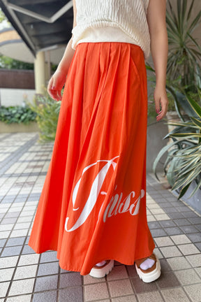 DOS DIOSAS (ドスディオサス) ロゴプリントギャザースカート D8507　オレンジ