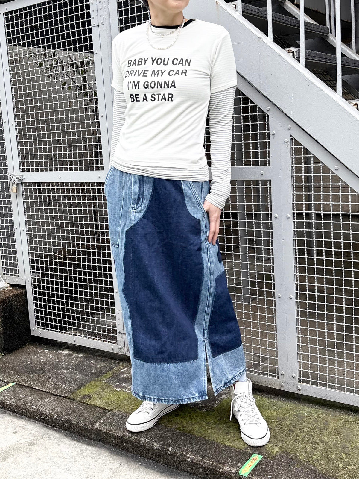 リメイク風デニムスカート