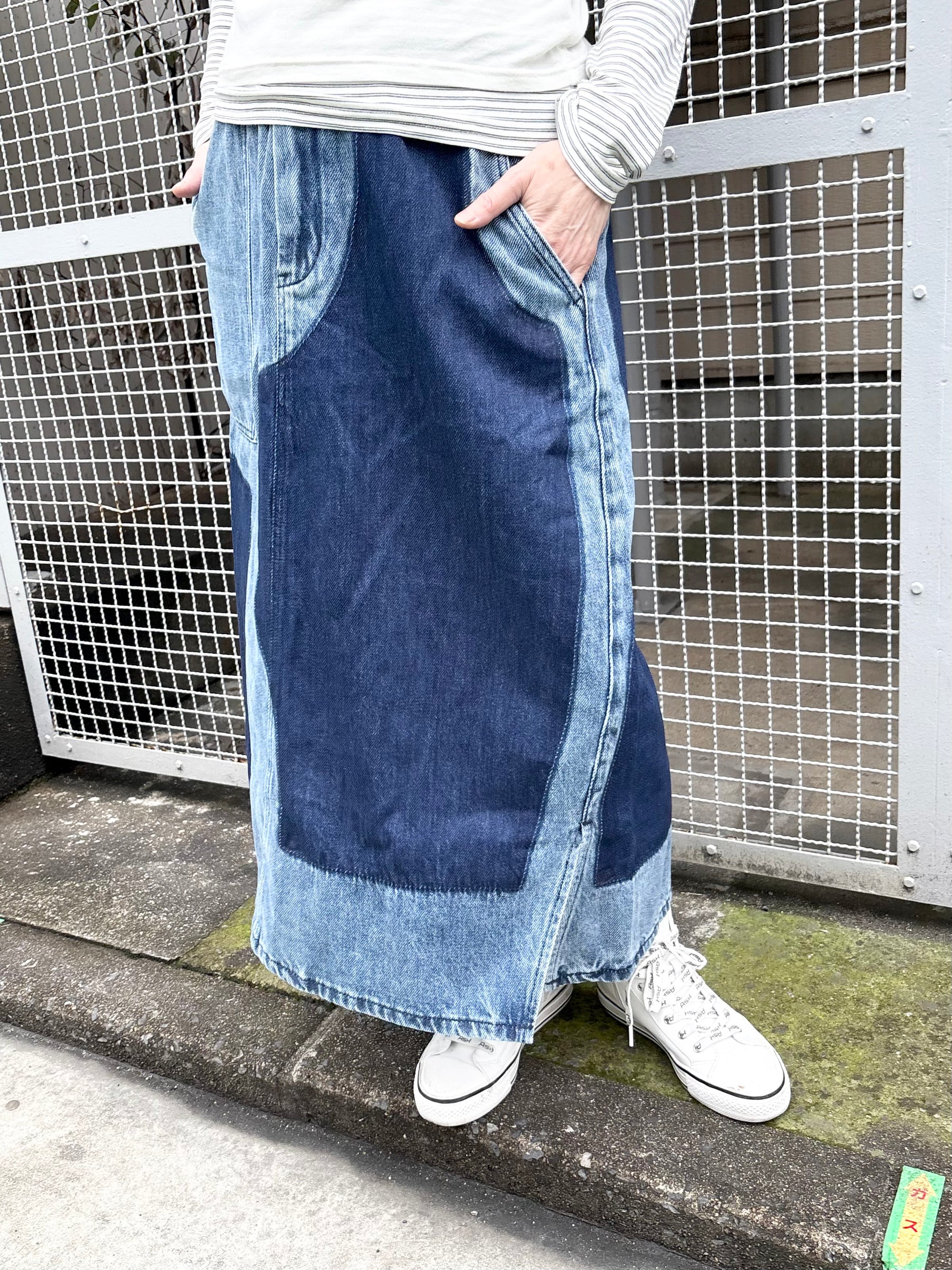 PaulineBleu (ポリーヌブロー)リメイク風デニムスカート 87647