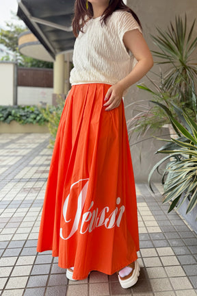 DOS DIOSAS (ドスディオサス) ロゴプリントギャザースカート D8507　オレンジ