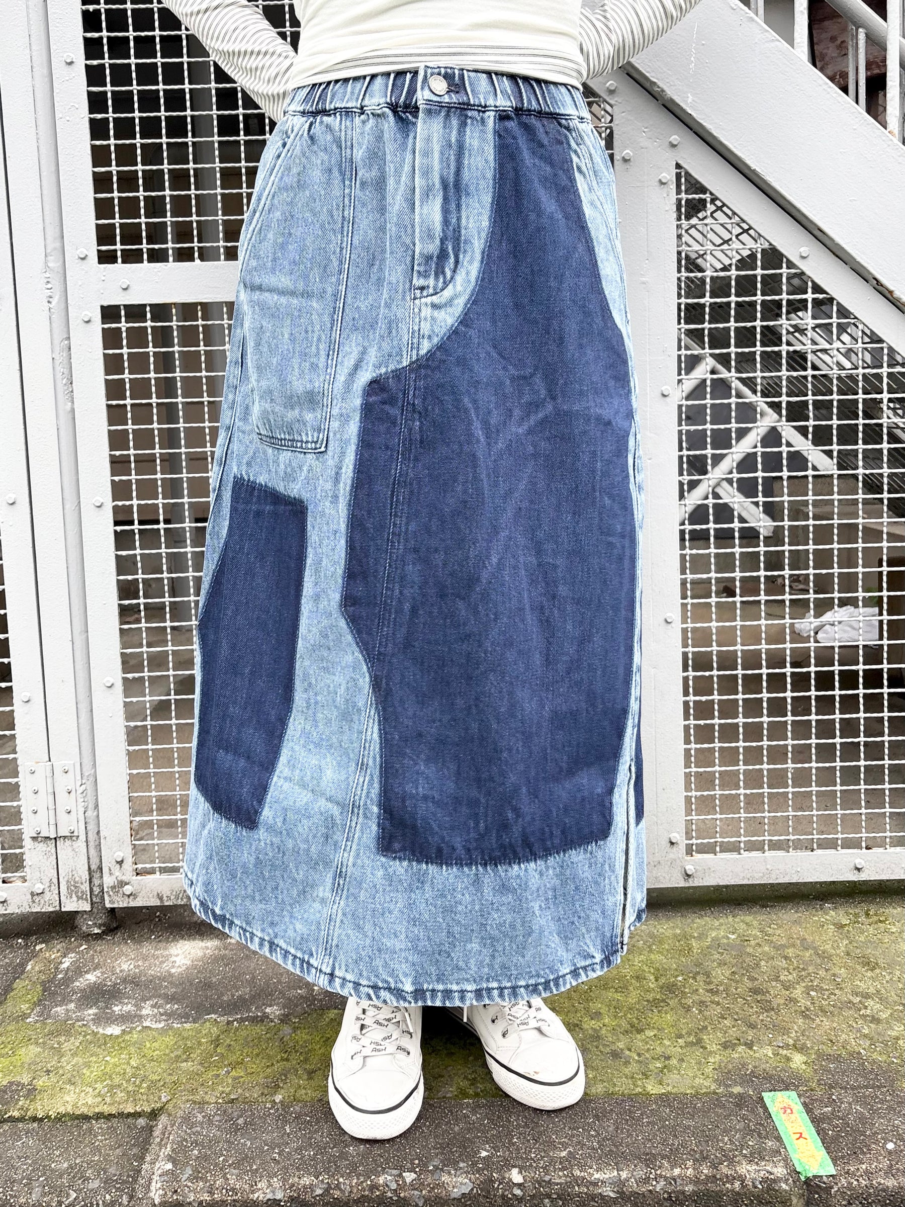PaulineBleu (ポリーヌブロー)リメイク風デニムスカート 87647