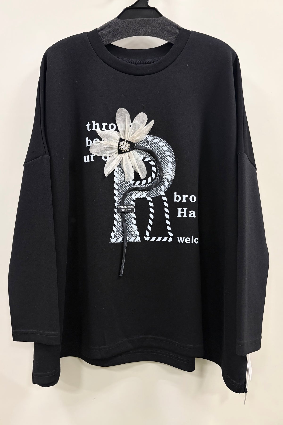 Pラインプリント長袖TOPS