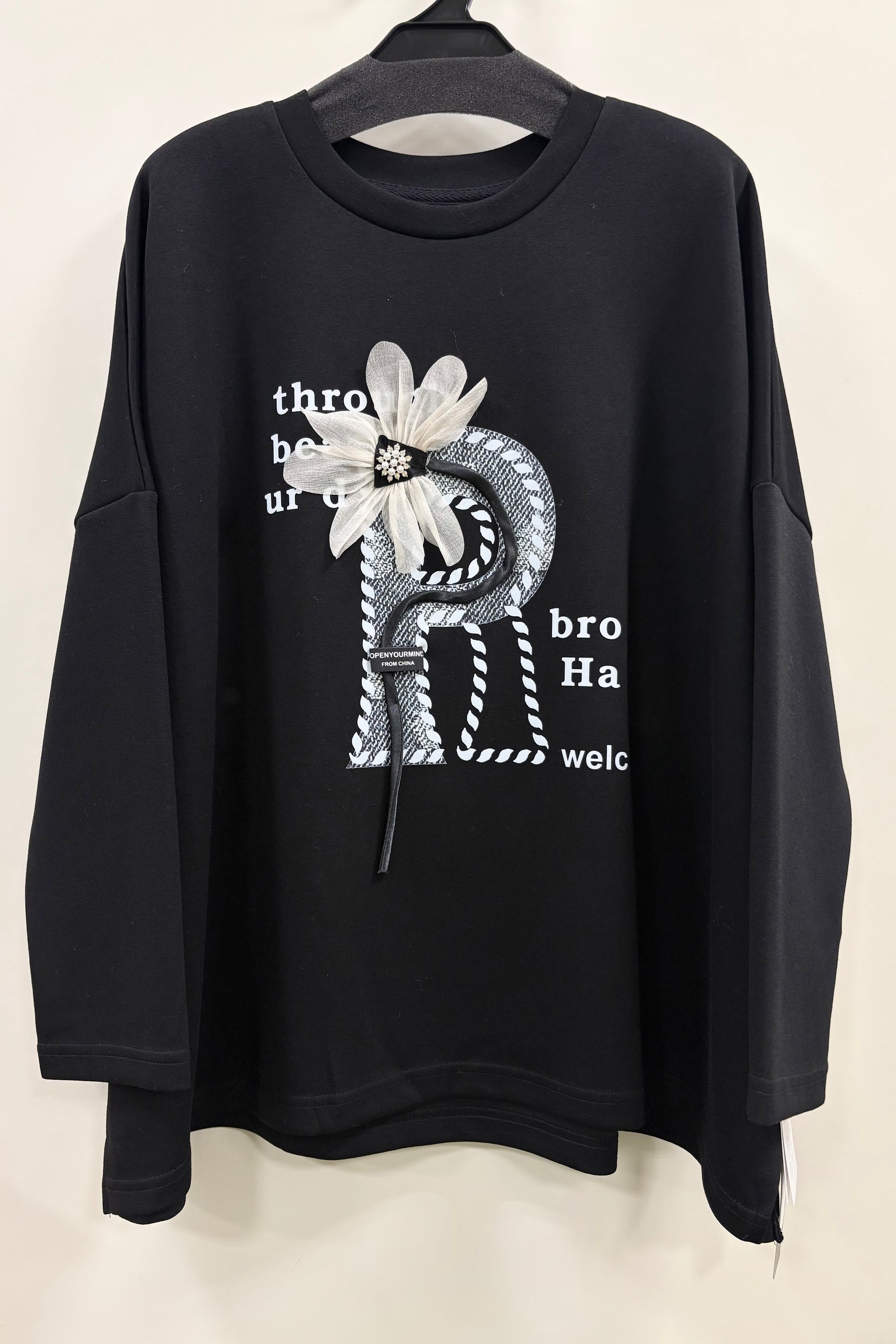 Pラインプリント長袖TOPS