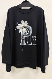 Pラインプリント長袖TOPS