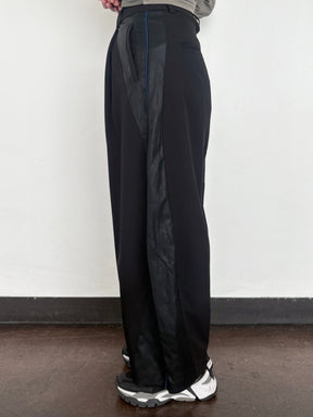 レザースイッチングコクーンワイドパンツ | LEATHER SWITCHING COCOON WIDE PANTS