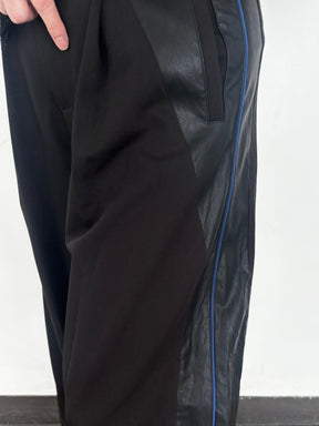 レザースイッチングコクーンワイドパンツ | LEATHER SWITCHING COCOON WIDE PANTS