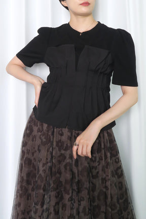 MICALLEMICALLE ( ミカーレミカーレ )　ビスチェレイヤードTシャツ　トレンド　レディース