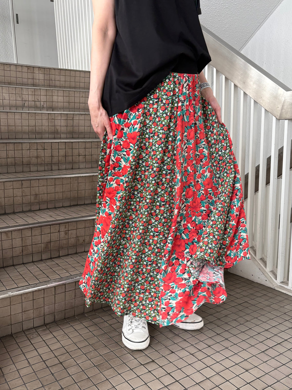 花柄ハギスカート.