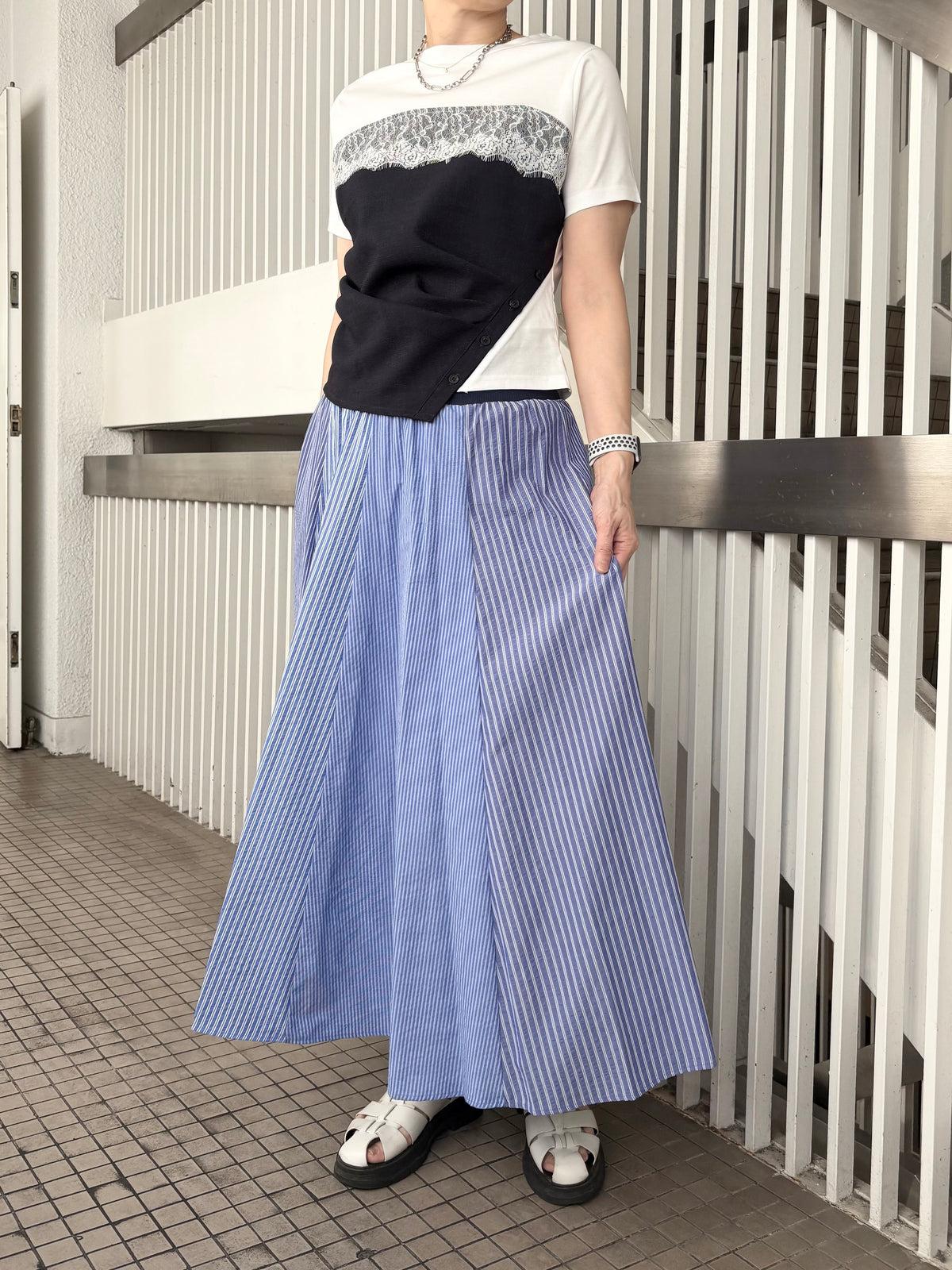 ストライプハギスカート.