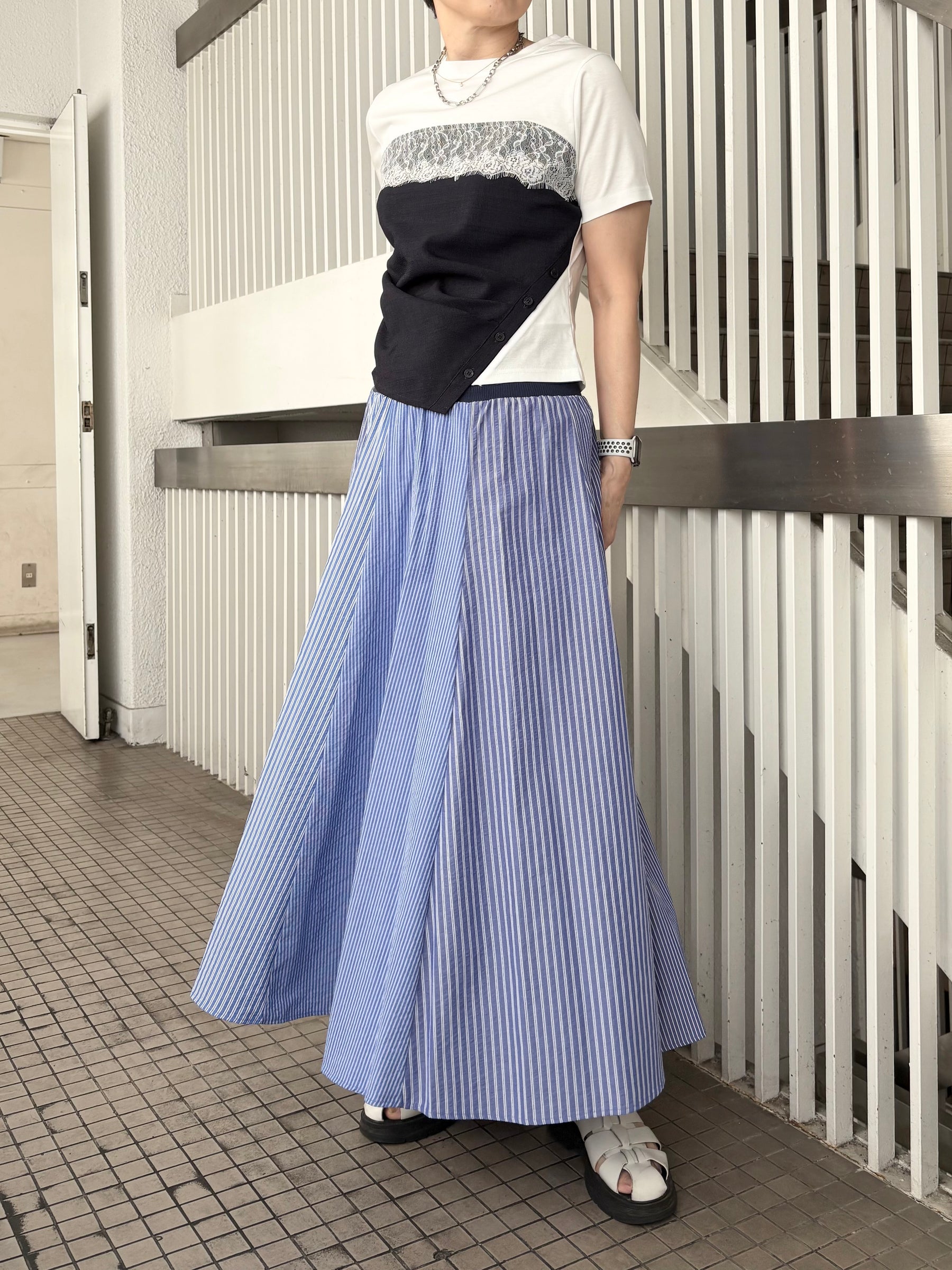ストライプハギスカート.