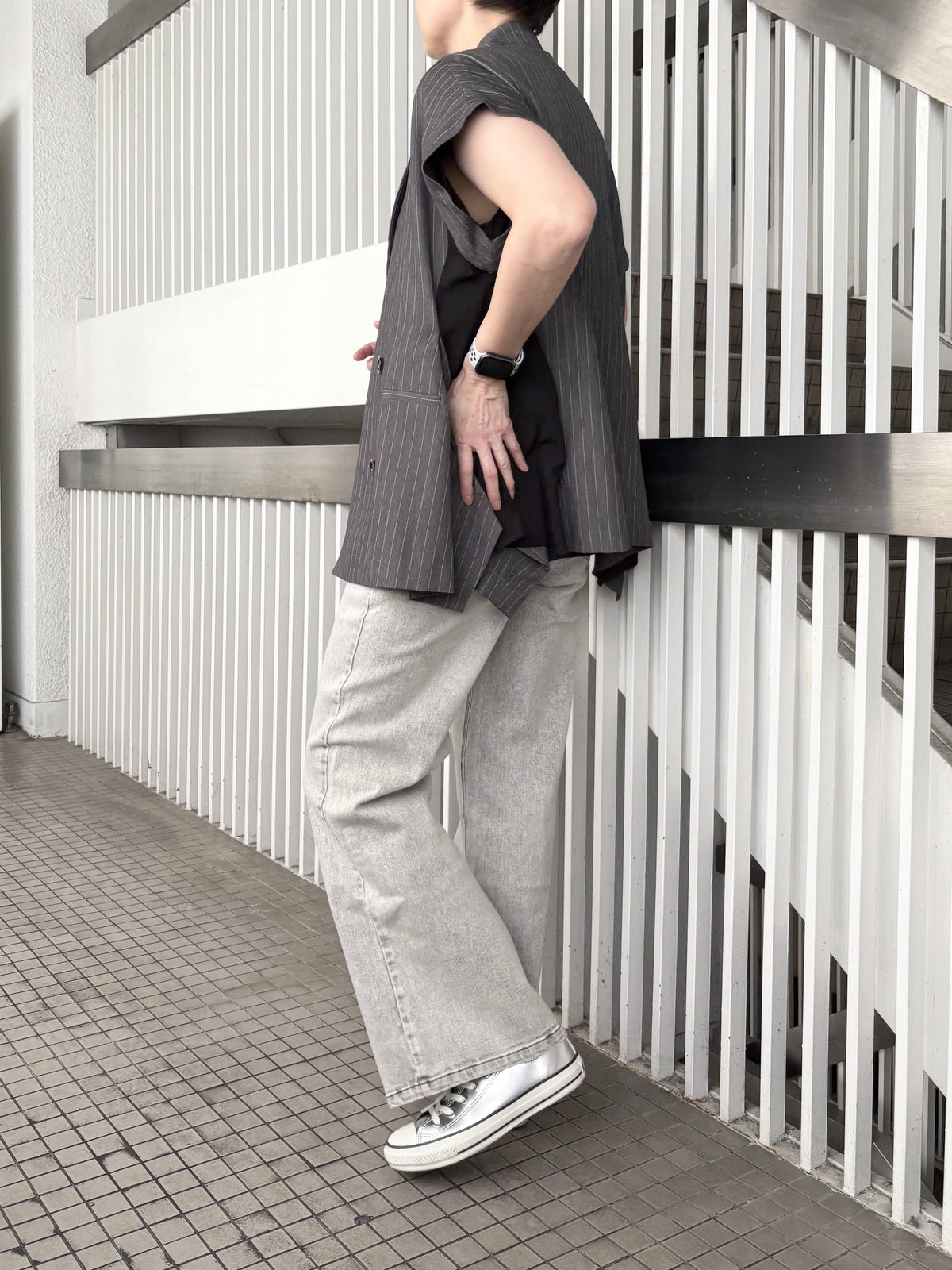 デニムセミワイドパンツ