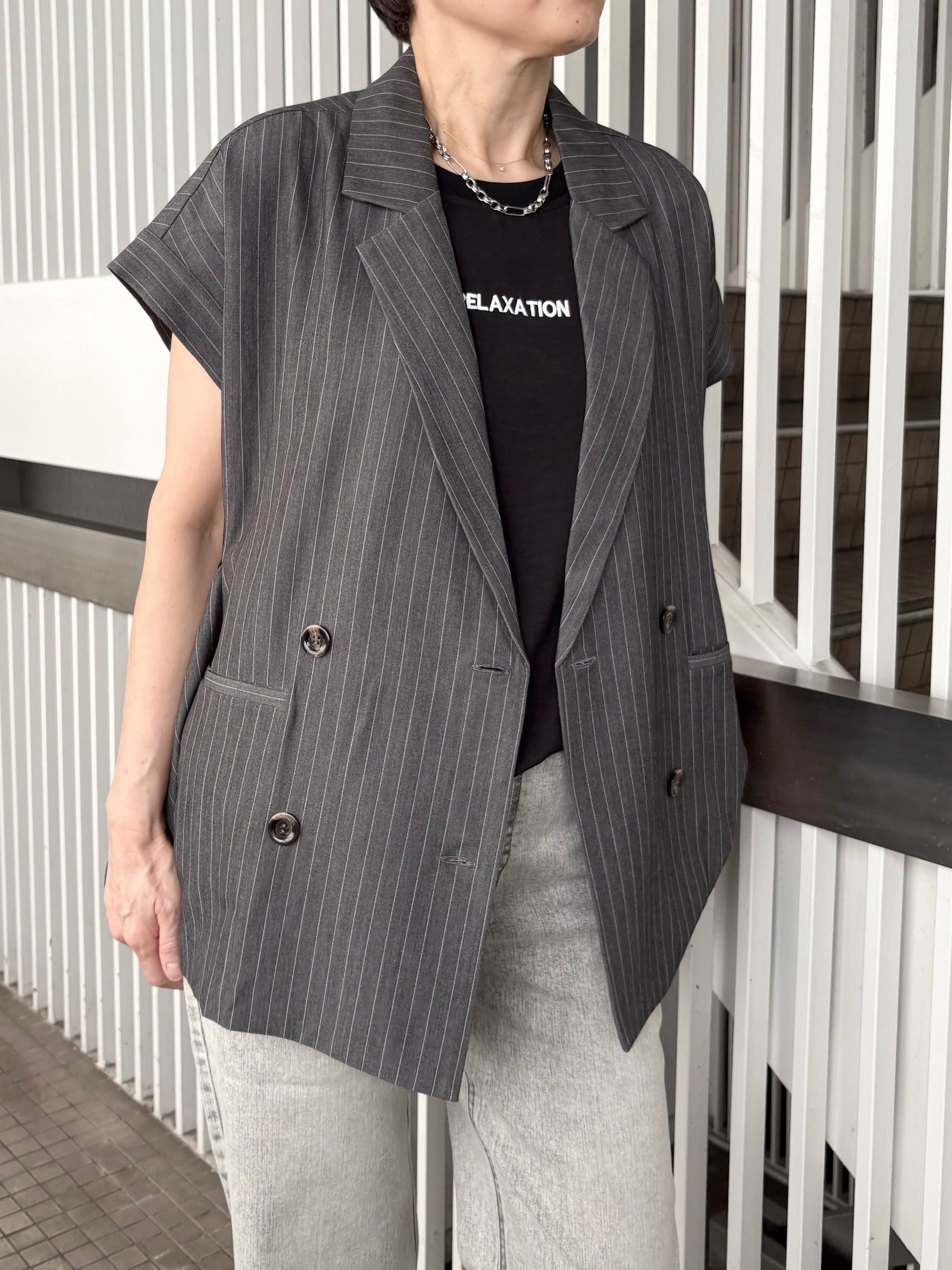 サイドフリルショートスリーブジャケット
