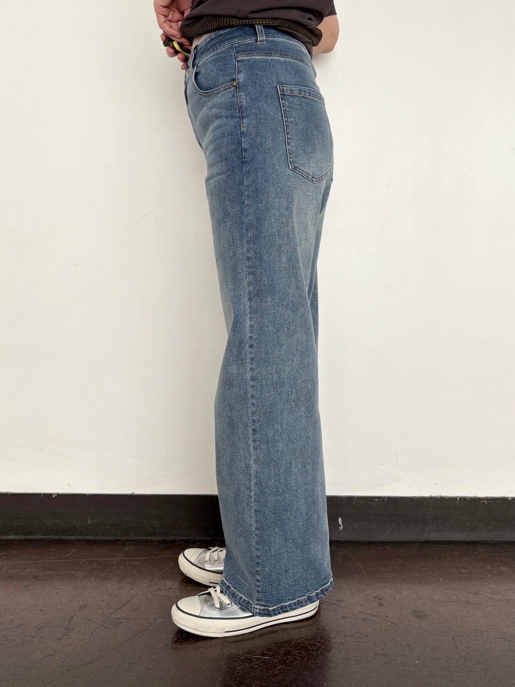 デニムセミワイドパンツ
