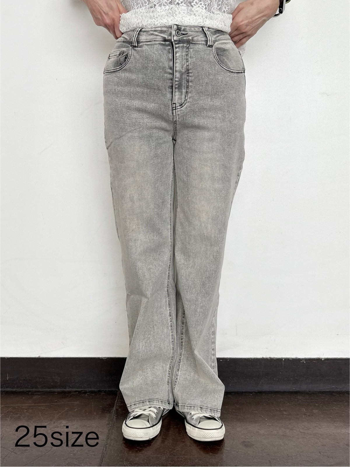 デニムセミワイドパンツ