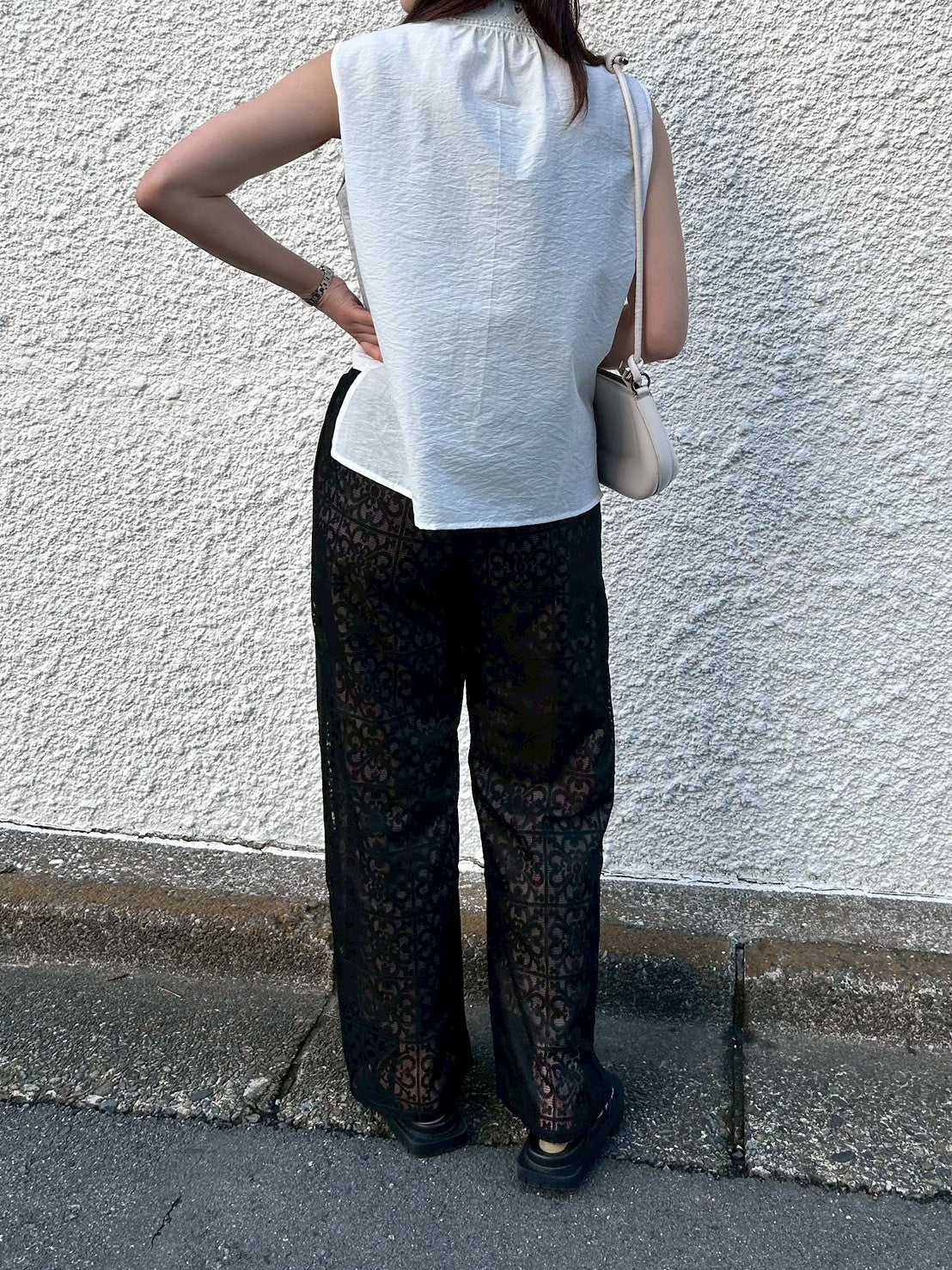 タイルレースワイドパンツ